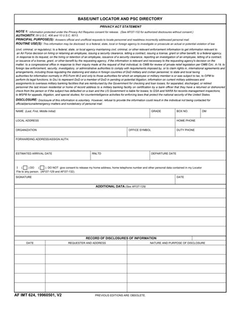AF IMT Form 624 - Fill Out, Sign Online and Download Fillable PDF ...