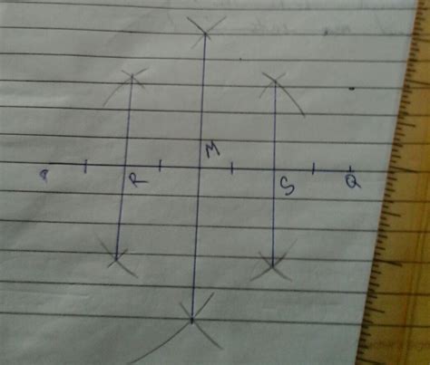 draw a line segment PQ= 8.4cm. Divide PQ into four equal parts using ...