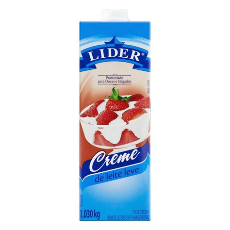 Lider Creme de Leite UHT Leve 1,030KG - Simão Doces