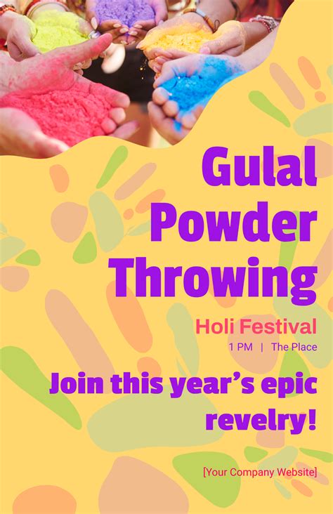Creative Holi Festival Poster Template - Edit Online & Download Example ...