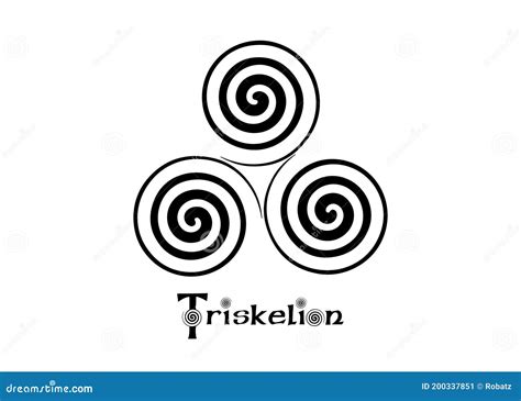 Triskelion or Triskele Symbol. Triple Spiral Celtic Sacred Sign. Wiccan ...