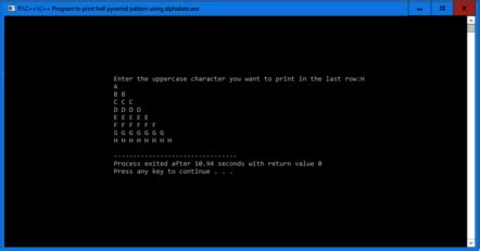 Image result for Half Pyramid Program in C