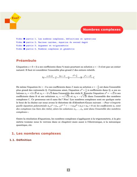 Image result for Exo7 Nombres Complexes