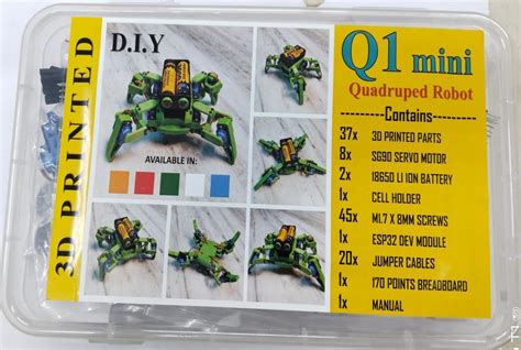 DIY Q1 Mini Quadruped Robot with 3D Printed Parts (White) – Indian ...