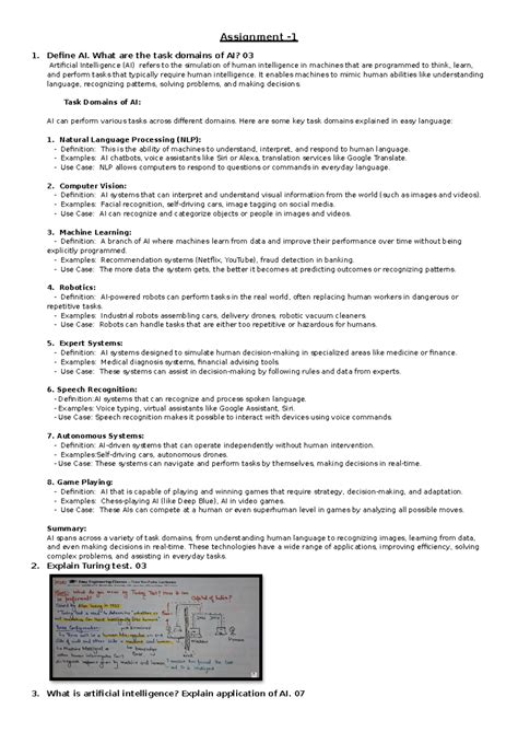 AI Assignment Solution: Understanding AI Concepts and Algorithms - Studocu