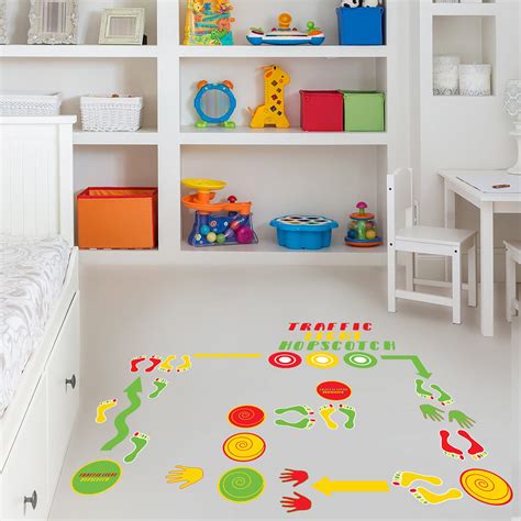 Puzzle Games Hopscotch Handprint And Footprint Path Stickers For Room ...