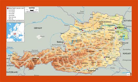 Physical map of Austria | Maps of Austria | Maps of Europe | GIF map | Maps of the World in GIF ...