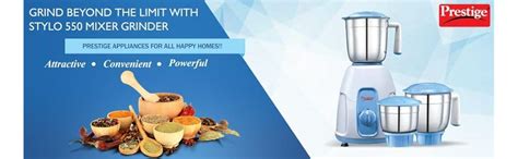 Buy Prestige Stylo 550 Watt Mixer Grinder with 3 Stainless Steel Jar ...