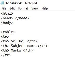 In HTML Table Making 的图像结果