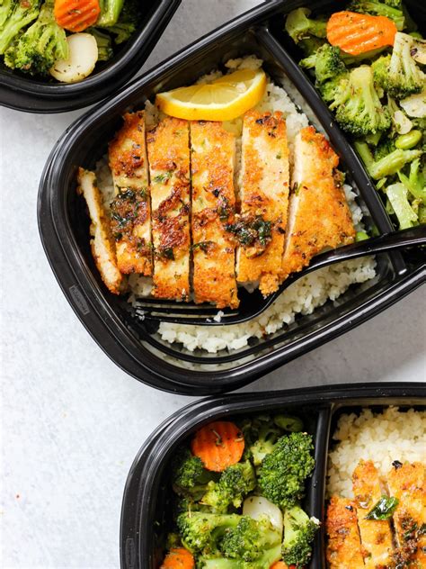 Easy Parmesan Chicken & Vegetables Meal Prep - Clean Foodie Cravings