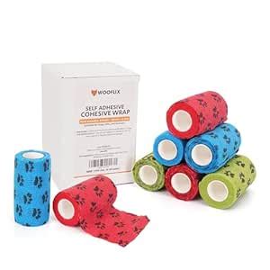 Wooflix self Adhesive Vet wrap cohesive Bandage 10 cm Wide for Dogs ...