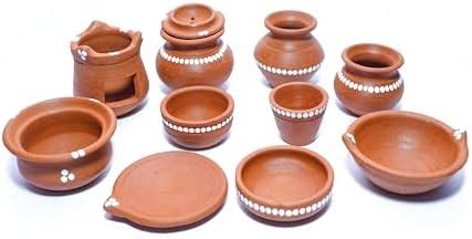 Buy RK Enterprises Real Miniature Clay Kitchen Set | 13 Pieces ...