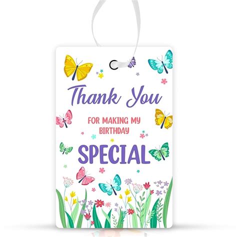 Party Propz Thank You Tags For Return Gift - (20 Pcs) Butterfly Theme ...