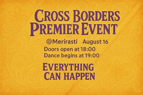 Cross Borders Premier Dance, Kulttuuritila Merirasti Jaluspolku 3 ...