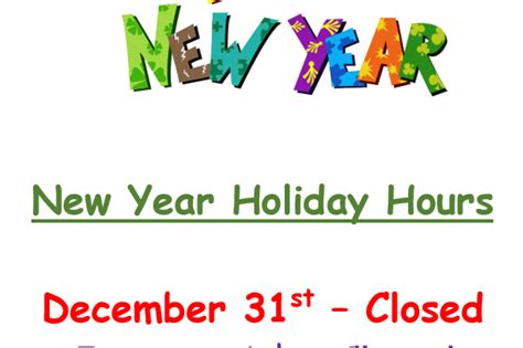 New Year Hours