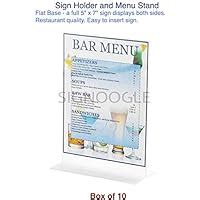 SIGNOOGLE Acrylic Portrait Counter Poster Table Top Menu Sign Display ...