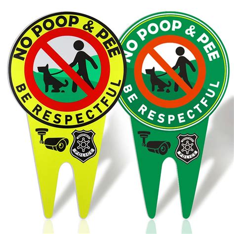 Buy Betinyar 2 Pieces No Poop and Pee Sign No Pooping Dog Signs ...