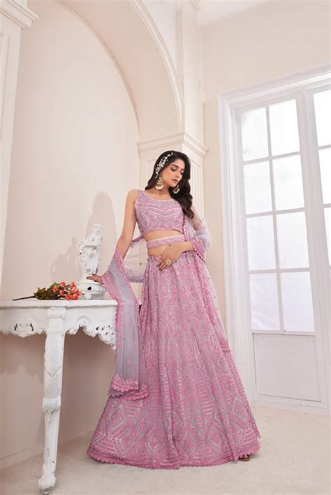 Girlish Trendy Pink Lehenga Choli Set