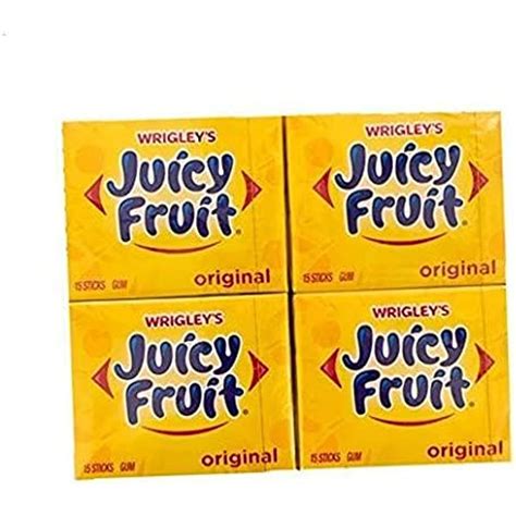 Wrigleys Juicy Fruit Original Chewing Gum, 15 Pieces per Pack, 4 Packs ...