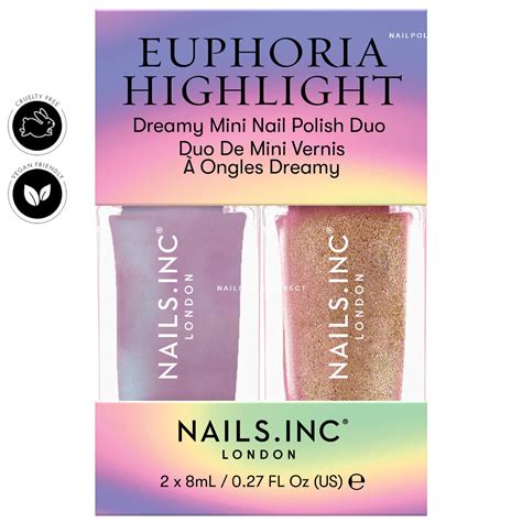 Nails Inc Euphoria Highlight Nail Polish - Dreamy Mini Nail Polish Duo ...