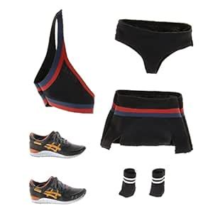 bnf® 1/6 Scale Black Cheerleading Uniform and Shoes for 12'' Action ...
