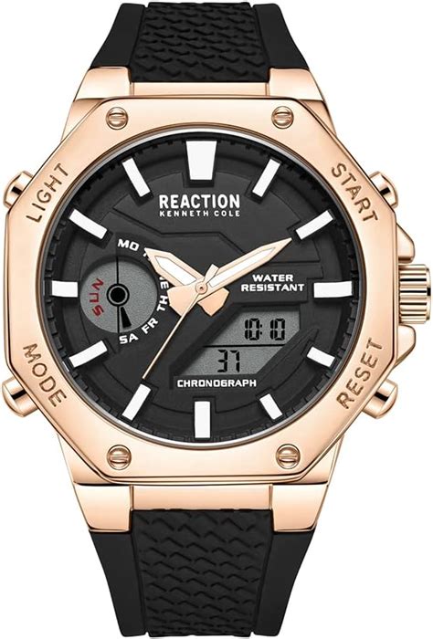 Kenneth Cole Reaction Silicone Analog-Digital Black Dial Men's Watch ...
