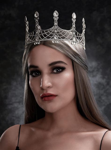 Buy SWEETV Cobweb King Crown for Men, Silver Men's Tiara Queen Crown ...