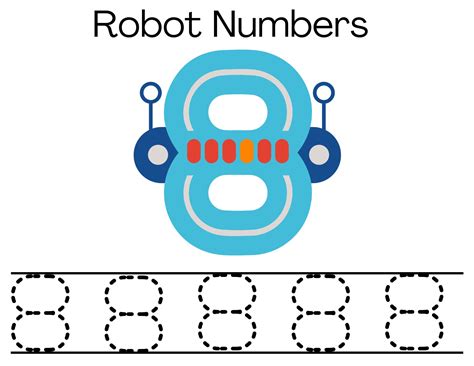 Robot Numbers Worksheet 的图像结果