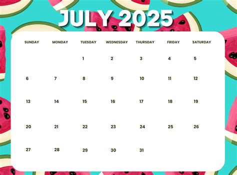 Printable July 2025 Calendar – PrintableLib
