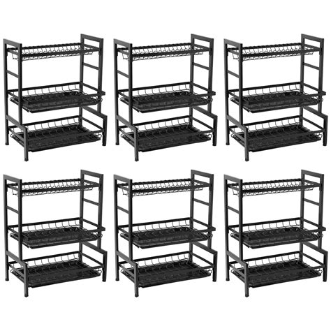 3-Layer Dish Drying Rack with Storage for Kitchen Counter, Cutting ...