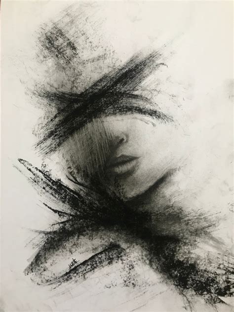 Abstract Art Charcoal Drawing (shadows and Scratches) - Etsy