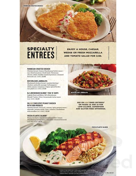 BJ's Restaurant & Brewhouse menu in Pittsburgh, Pennsylvania, USA