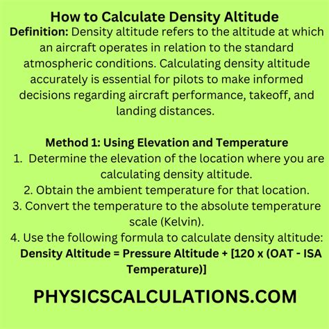 How to Calculate Density Altitude