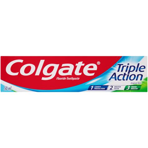 Colgate Triple Action Original Mint Fluoride Toothpaste 50ml ...