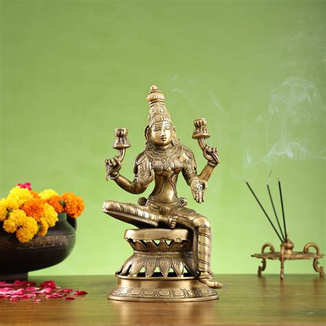Buy Lakshmi Brass Statue 12 inch - Budhshiv.com
