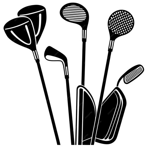 Set of Golf Club Silhouettes for Sports and Recreation Themes | Premium AI-generated vector