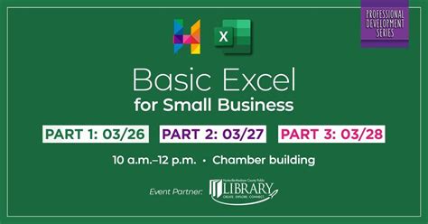 2024 Basic Excel for Small Business: Part 1, 2, and 3, 225 Church St NW ...