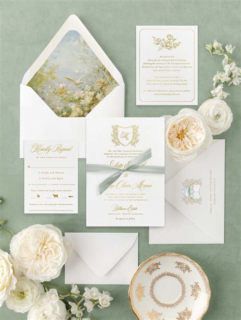 Letterpress Wedding Invitations - Juliette, Elegant Wedding Invitation ...