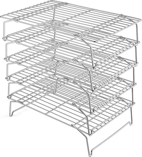 Amazon.com: meekoo 2 Pack 4 Tier Cooling Rack Set Stackable Stainless ...