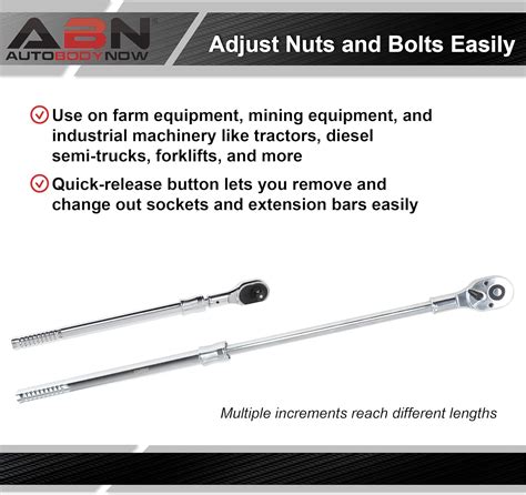 Buy ABN 3/4 Inch Drive Industrial Extendable Ratchet - 24 to 39in ...