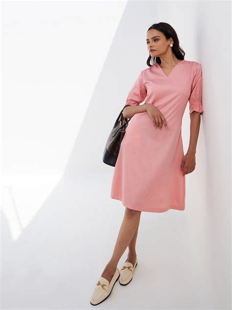 Buy Roseate Smocked Sleeves Dress-Peach Color | Dresses for Women ...