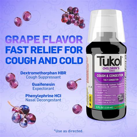 Buy TUKOL Children's Cough & Cold Medicine, Nasal Decongestant, Cough Suppressant & Chest ...