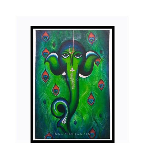 Buy Ganesha Wall Art, Large Canvas Painting, Big Artwork, Living Room ...