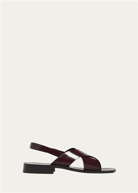 THE ROW Mensy Calfskin Crisscross Slingback Sandals - Bergdorf Goodman
