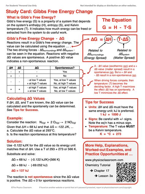 Gibbs Free Energy Equation: Predicting Spontaneity in Chemical ...