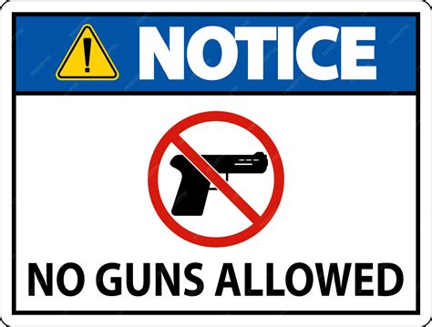 Premium Vector | No Gun Rules Sign Notice No Guns Allowed