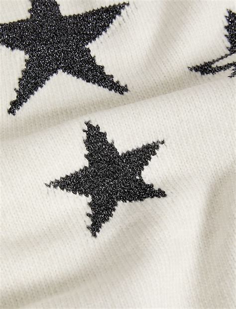 Buy Star Crew Neck Relaxed Fit Jumper at Marks & Spencer