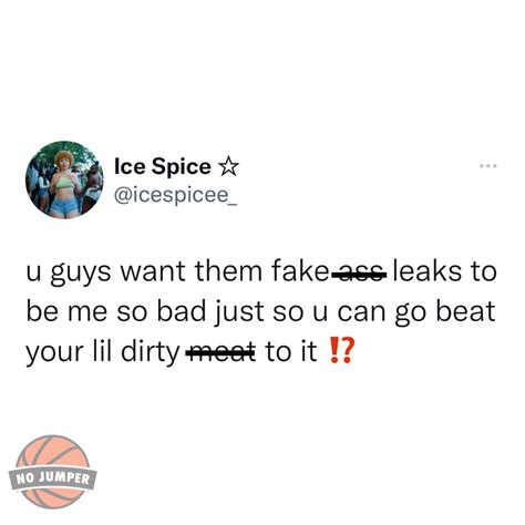 No Jumper on Twitter: "Ice Spice says that's not her in the leaked videos that are going around ...