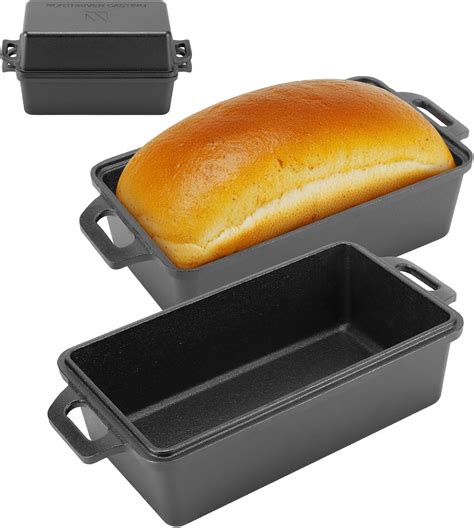 9×5 Inch Cast Iron Loaf Pan with Lid | Bread Baking Pans | Even Heat ...