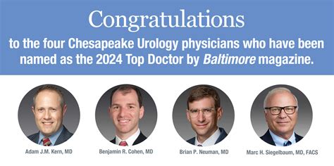 Congratulations to the Four Chesapeake Urology Physicians who have been ...